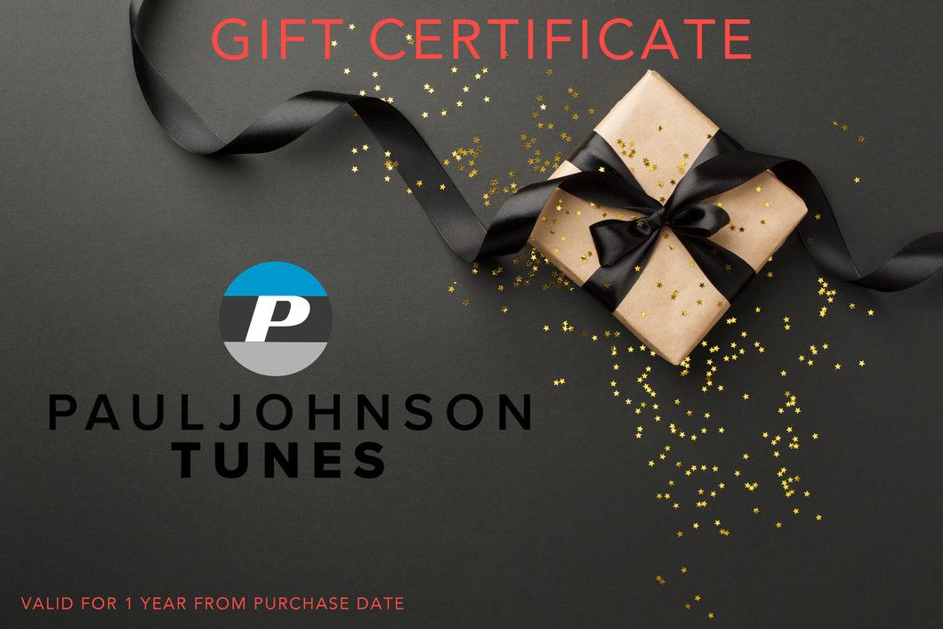 Paul Johnson Tunes Digital Gift Certificate